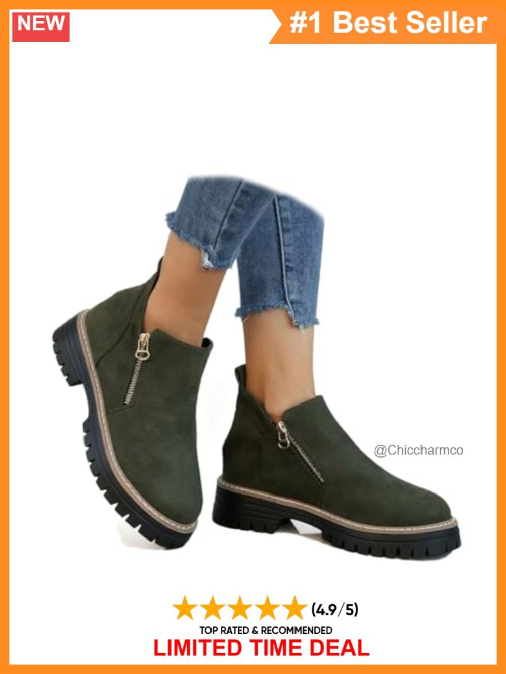 Faux Leather Pointed Toe Ankle Booties Side Zip Platform Low Heel